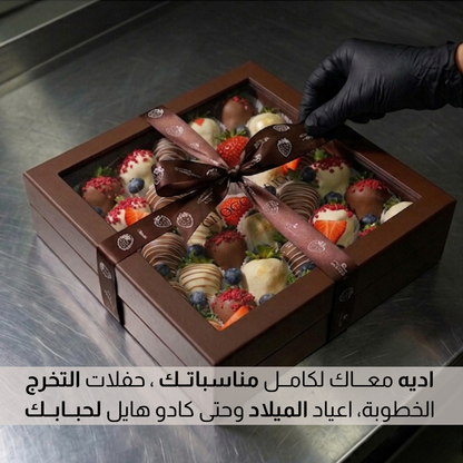 بــوكـس فــراولة مغــطاة بالشكولاطة