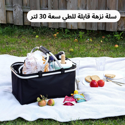 سلة نزهة قابلة للطي سعة 30 لترً