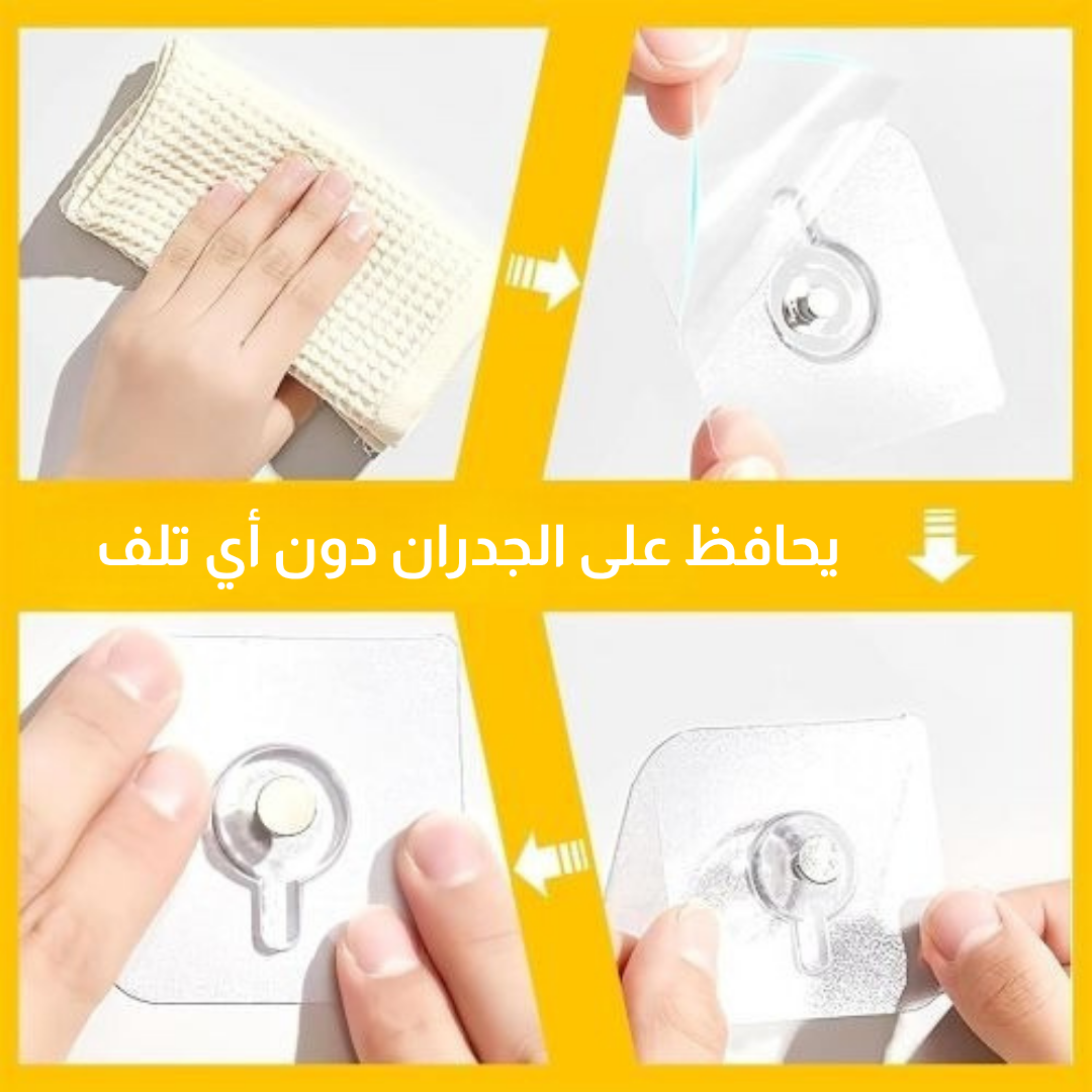 خطافات لاصقة شفافة – 12 قطعة