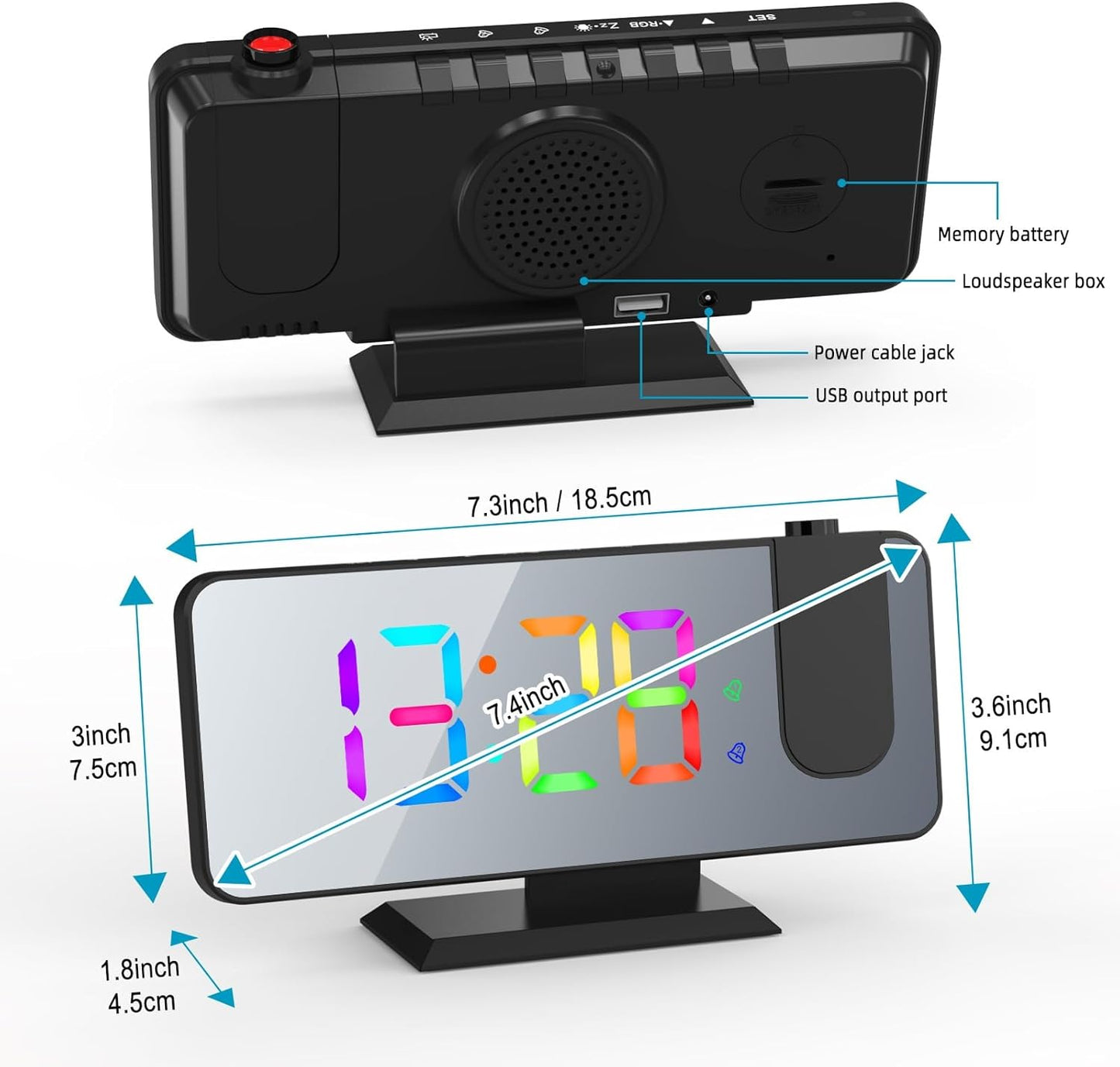 ساعة رقمية مع بروجيكتور