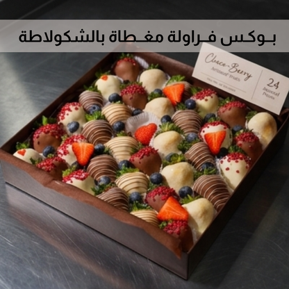 بــوكـس فــراولة مغــطاة بالشكولاطة