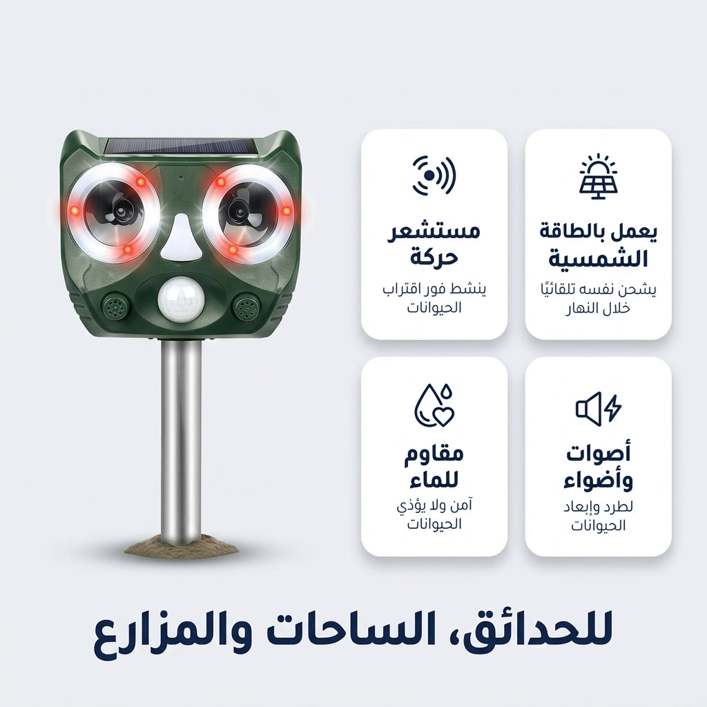 طارد الكلاب و القطط بالطاقة الشمسية