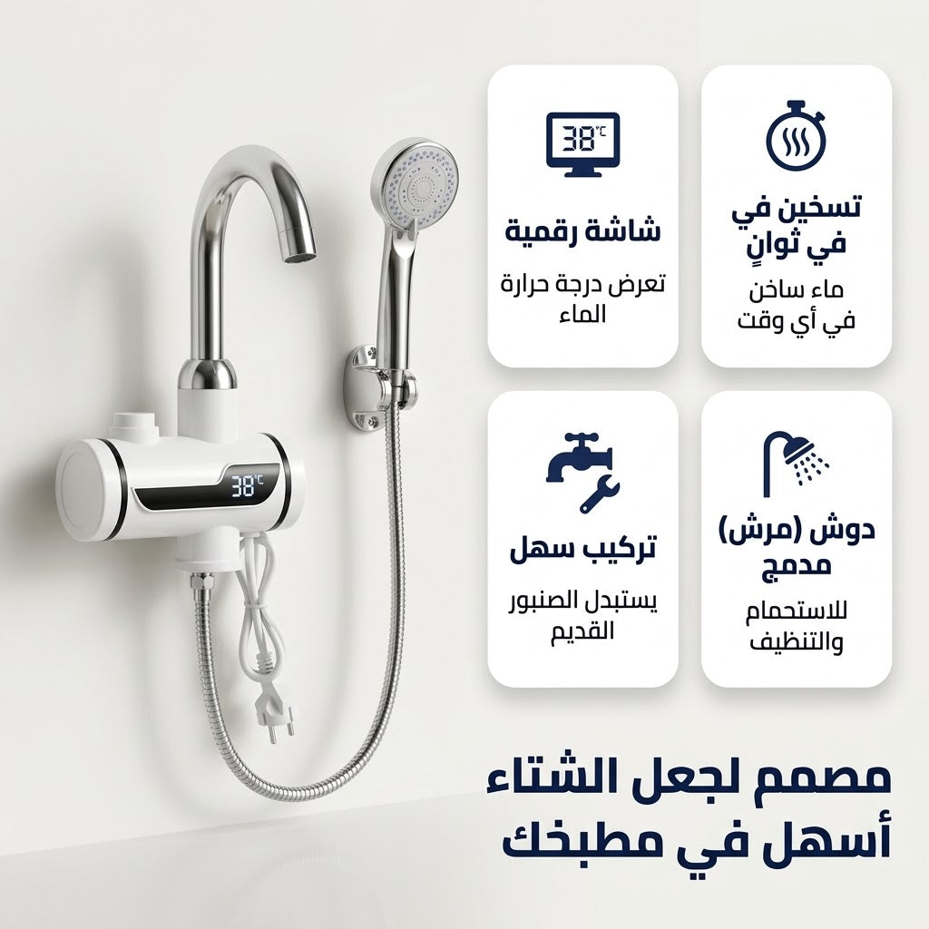 روبيني يسخن الما في 3 ثواني + دوش