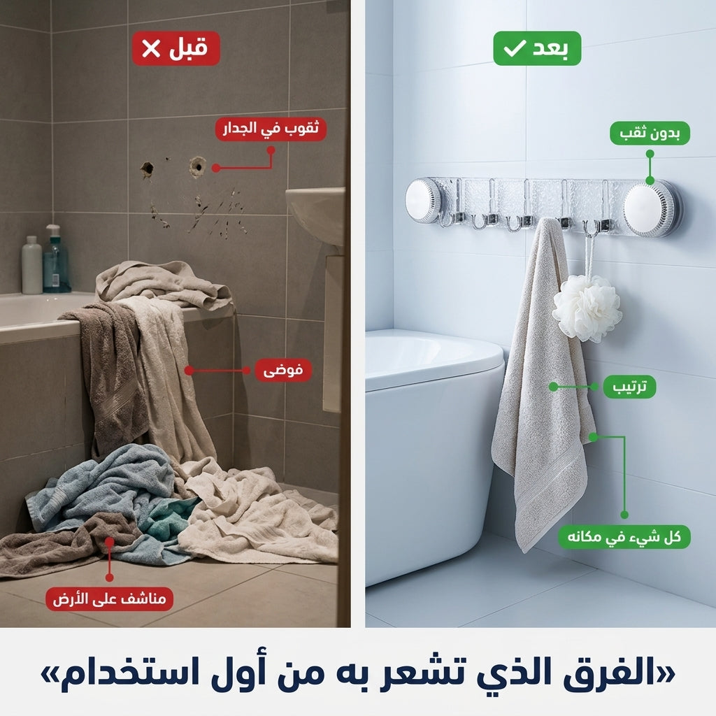 علاقة بالشفاط 5 خطافات بدون ثقب