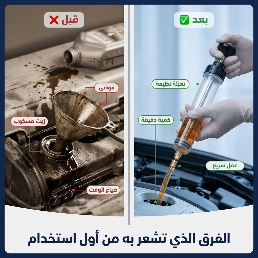 حقنة شفط و تعبئة الزيت 200 مل