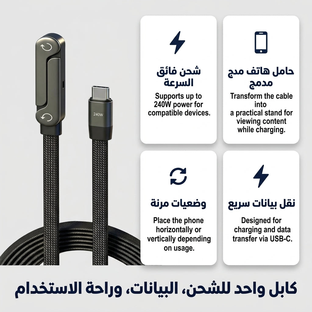 كيبل شاحن متعدد الاستعمالات