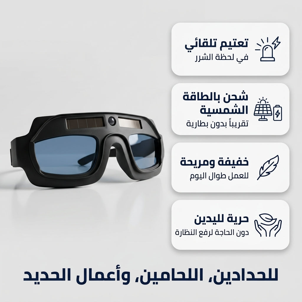 نظارات لحام تعتم تلقائيا بالطاقة الشمسية