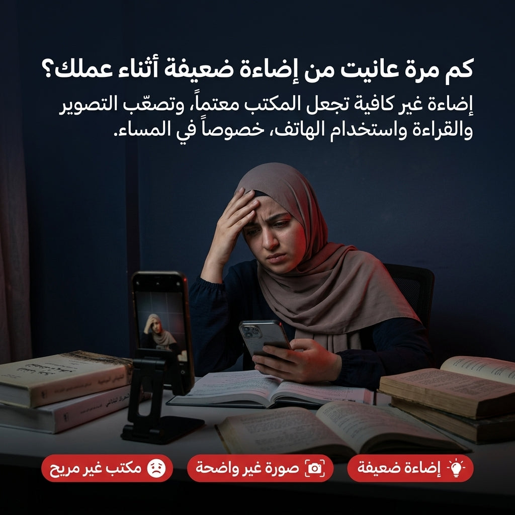 ضوء و حامل هاتف لصناعة المحتوى