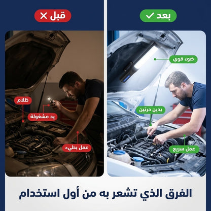 مصباح عمل LED قابل للشحن بالطاقة الشمسية مع مغناطيس وخطاف