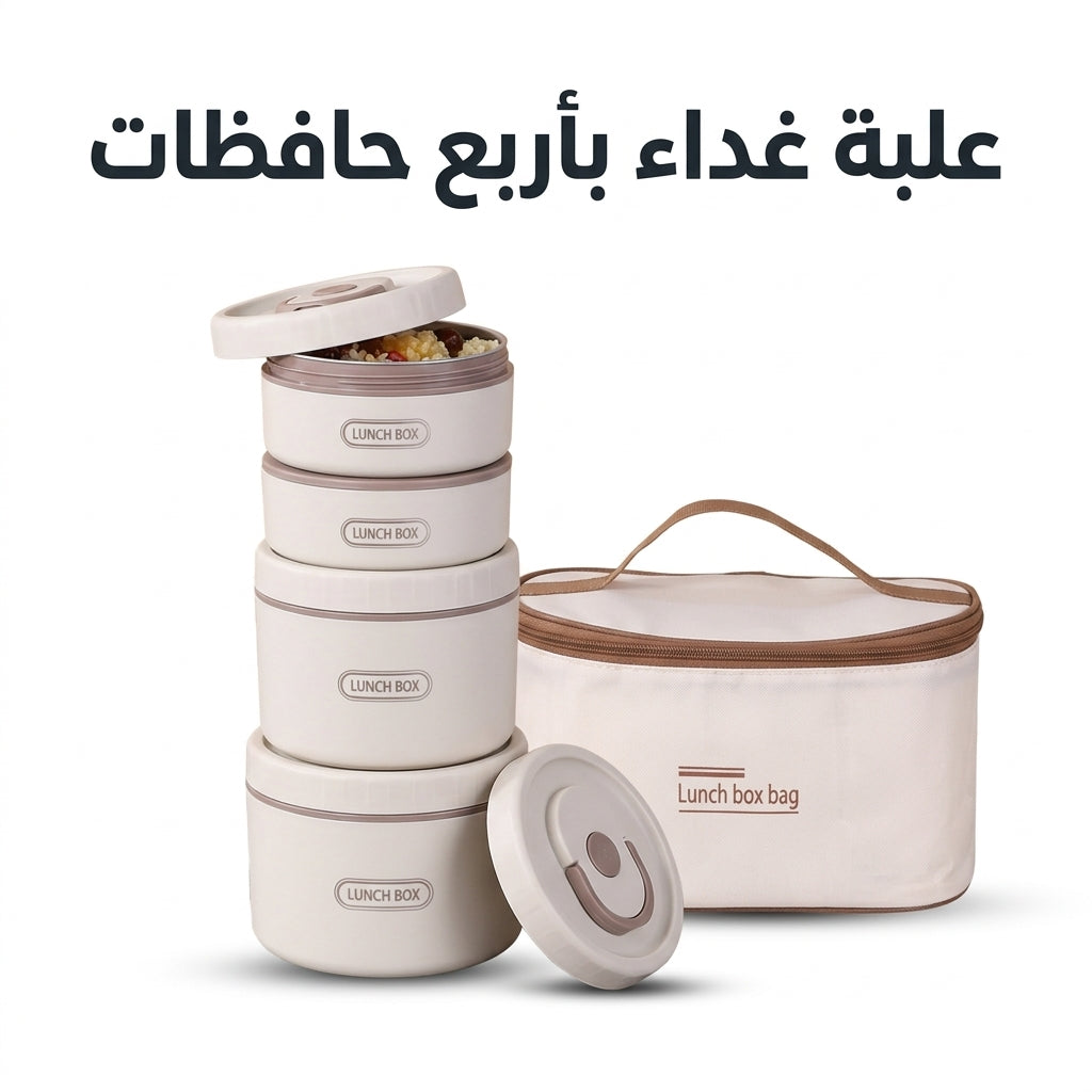 علبة غداء حرارية بأربع حافظات