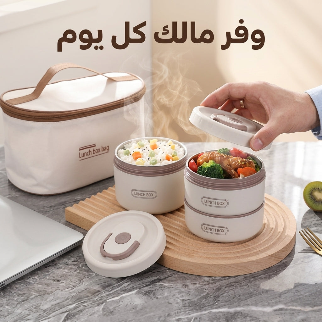 علبة غداء حرارية بأربع حافظات